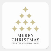 Simple star tree white Merry Christmas  Vierkante Sticker (Voorkant)