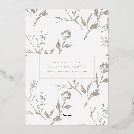 Simple Statement | Foil Save the Date Card Folie Uitnodiging (Achterkant)