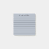 Simple Steel Gray & Charcoal Add Name Lined Post-it® Notes (Voorkant)