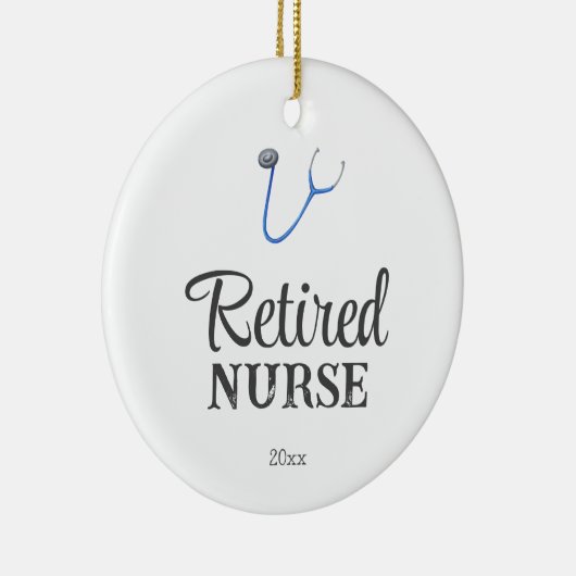 Simple Stethoscope Retired Nurse Keramisch Ornament (Rechts)