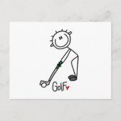 Simple Stick Figuur Golfer Briefkaart (Voorkant)