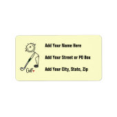 Simple Stick Figuur Golfer Etiket (Voorkant)