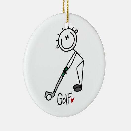Simple Stick Figuur Golfer Keramisch Ornament (Rechts)