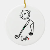 Simple Stick Figuur Golfer Keramisch Ornament (Voorkant)