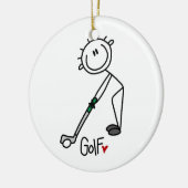 Simple Stick Figuur Golfer Keramisch Ornament (Links)