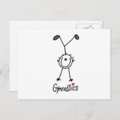 Simple Stick Figuur Gymnast Briefkaart (Voorkant / Achterkant)