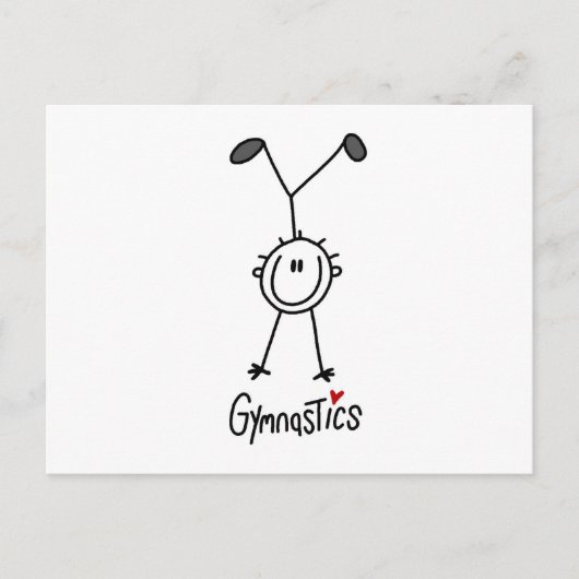 Simple Stick Figuur Gymnast Briefkaart (Voorkant)