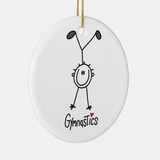 Simple Stick Figuur Gymnast Keramisch Ornament (Rechts)