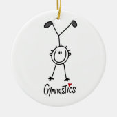 Simple Stick Figuur Gymnast Keramisch Ornament (Voorkant)