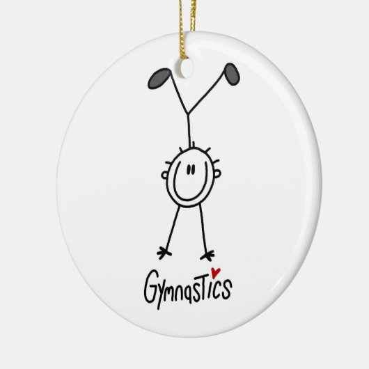 Simple Stick Figuur Gymnast Keramisch Ornament (Links)