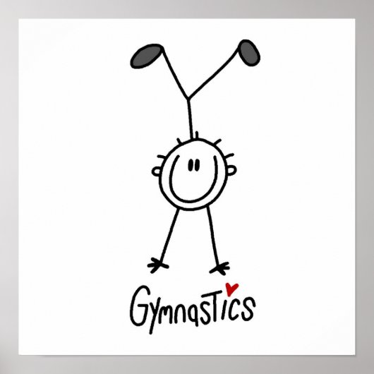 Simple Stick Figuur Gymnast Poster (Voorkant)