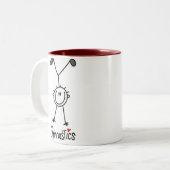 Simple Stick Figuur Gymnast Tweekleurige Koffiemok (Voorkant links)