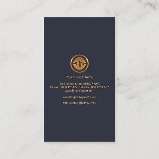 Simple Stock Exchange Graph Investment Manager Visitekaartje (Achterkant)