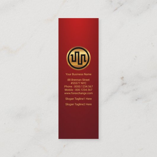 Simple Stock Exchange Graph Red Vignette Mini Visitekaartje (Achterkant)