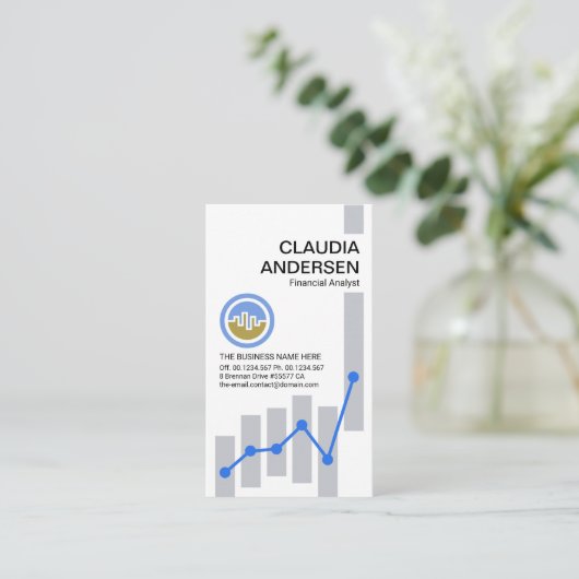 Simple Stock Share Bar Graph Visitekaartje (Staand voorkant)