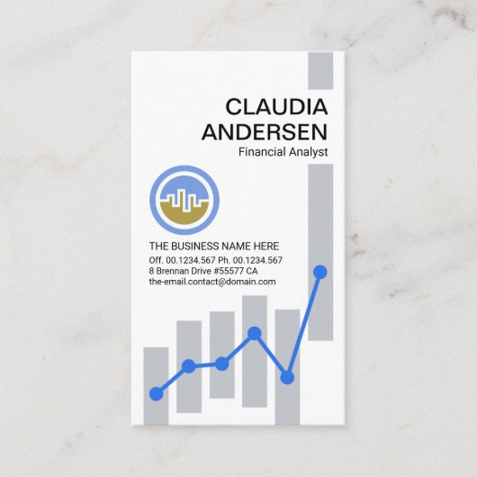 Simple Stock Share Bar Graph Visitekaartje (Voorkant)