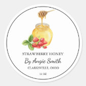 Simple Strawberry Infused Honey Label (Voorkant)