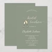 Simple String Lights Champagne Sage Green Wedding Kaart (Voorkant / Achterkant)