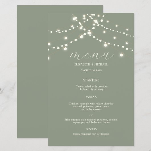 Simple String Lights Sage Green (Voorkant / Achterkant)