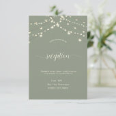Simple String Lights Sage Green Wedding Kaart (Staand voorkant)