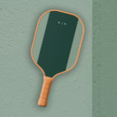 Simple Stripe Monogram Donkergroen Pickleball Paddle