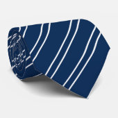 Simple Striped Custom Initials Stropdas (Opgerold)