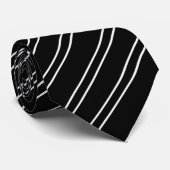 Simple Striped Custom Initials Stropdas (Opgerold)