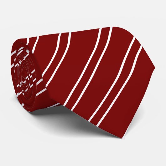 Simple Striped Custom Initials Stropdas (Opgerold)