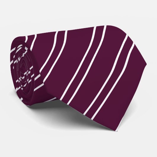 Simple Striped Custom Initials Stropdas (Opgerold)