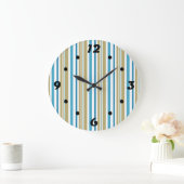 simple, striped pattern , olive and blue throw pil grote klok (Huis)