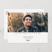 Simple Student Photo Afstuderen Aankondigingskaart (Voorkant / Achterkant)