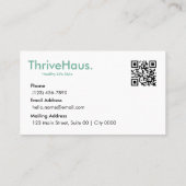 Simple Style Clean Lifestyle Calming Sage Green Visitekaartje (Achterkant)