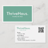 Simple Style Clean Lifestyle Calming Sage Green Visitekaartje (Voorkant / Achterkant)