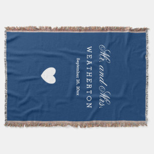 Simple Style Mr en Mrs Wedding Names Date A30 Deken