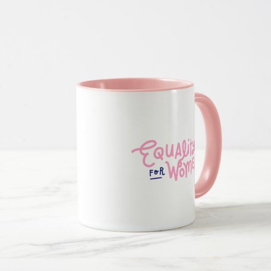 Simple Stylish Equality for Women Pink Typography Mok (Voorkant rechts)