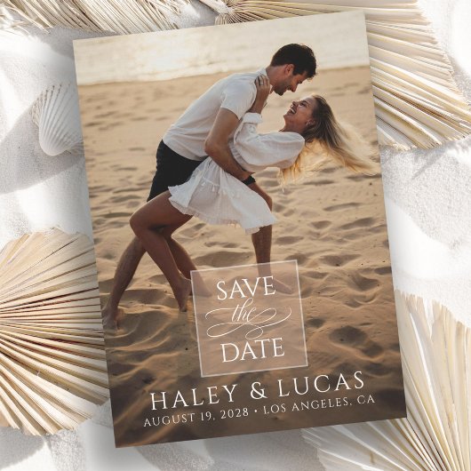 Simple Stylish Full Photo Wedding Save the Date