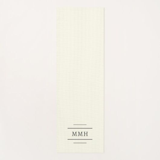 Simple Stylish Ivory Monogram Yogamat (Voorkant)