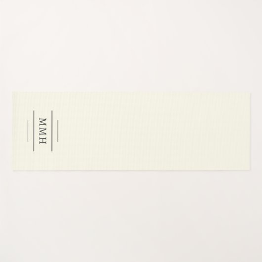 Simple Stylish Ivory Monogram Yogamat (Voorkant (horizontaal))