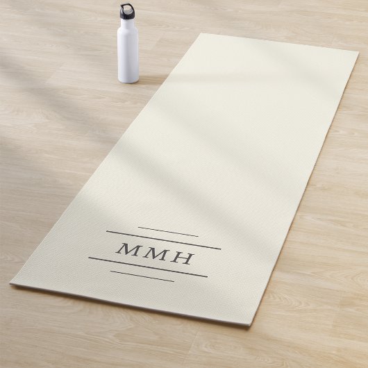 Simple Stylish Ivory Monogram Yogamat