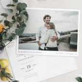 Simple Stylish Modern Photo Wedding Save the Date Uitnodiging Briefkaart