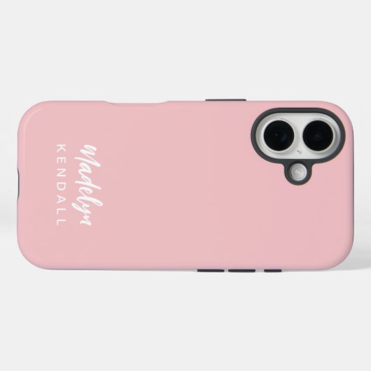 Simple Stylish Modern Script Name Solid Pink Case-Mate iPhone Case (Achterkant (horizontaal))