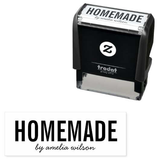 Simple Stylish Personalize with Name Homemade Zelfinktende Stempel (In situ)