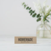 Simple Stylish Rustic Homemade Kraft Mini Visitekaartje (Staand voorkant)