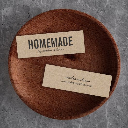 Simple Stylish Rustic Homemade Kraft Mini Visitekaartje