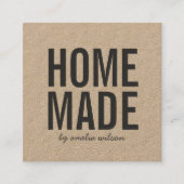 Simple Stylish Rustic Homemade Kraft Vierkante Visitekaartje (Voorkant)