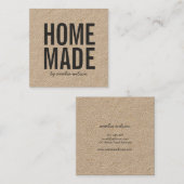 Simple Stylish Rustic Homemade Kraft Vierkante Visitekaartje (Voorkant / Achterkant)