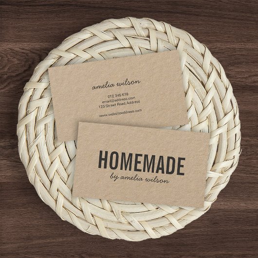 Simple Stylish Rustic Homemade Kraft Visitekaartje