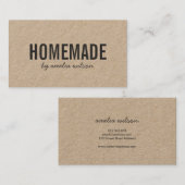Simple Stylish Rustic Homemade Kraft Visitekaartje (Voorkant / Achterkant)