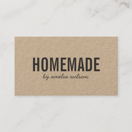 Simple Stylish Rustic Homemade Kraft Visitekaartje (Voorkant)