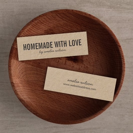 Simple Stylish Rustic Homemade with Love Kraft Mini Visitekaartje